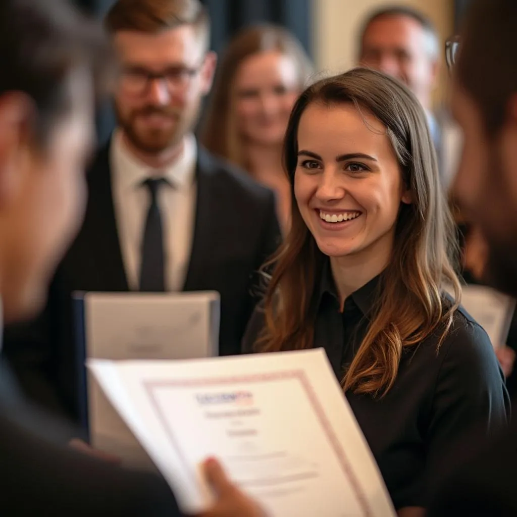 Předávání certifikátů absolventům kurzu