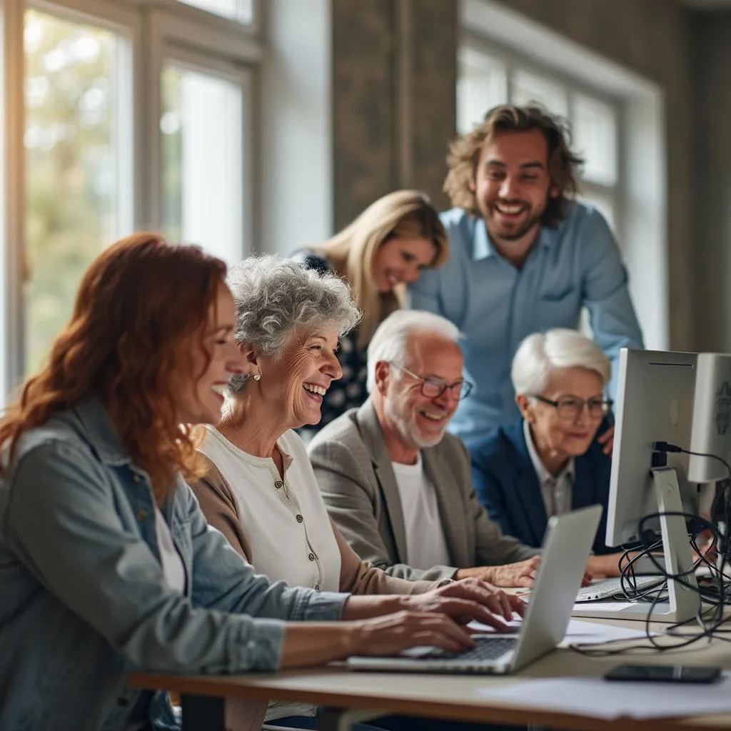 Tým DigiSenior pomáhající seniorům s technologiemi